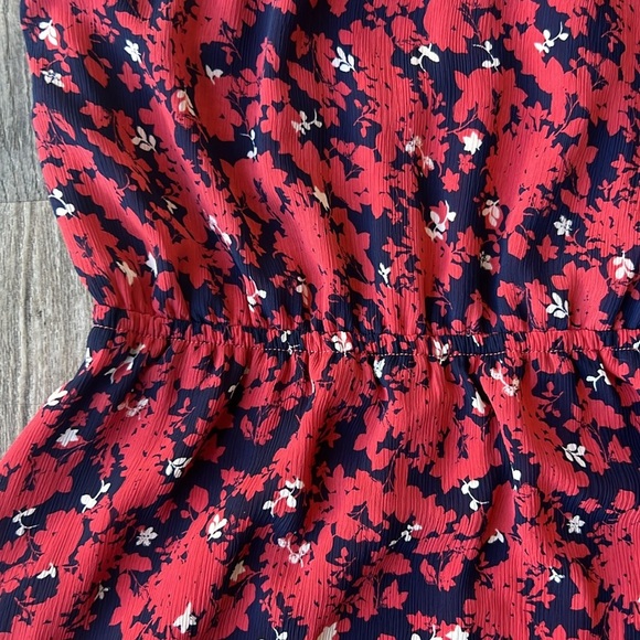 Collective Concepts Dress Red Printed Floral Midi Dress Size Large Petite - Picture 10 of 11